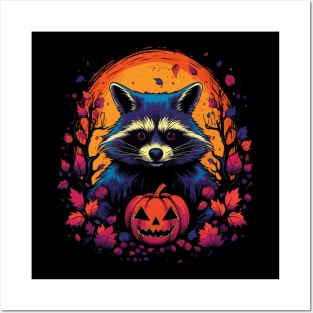 Raccoon Halloween Posters and Art